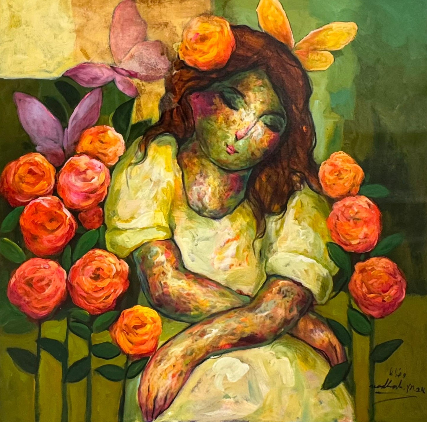 Painting by Wadhah Mahdi 100x100cm - 2024