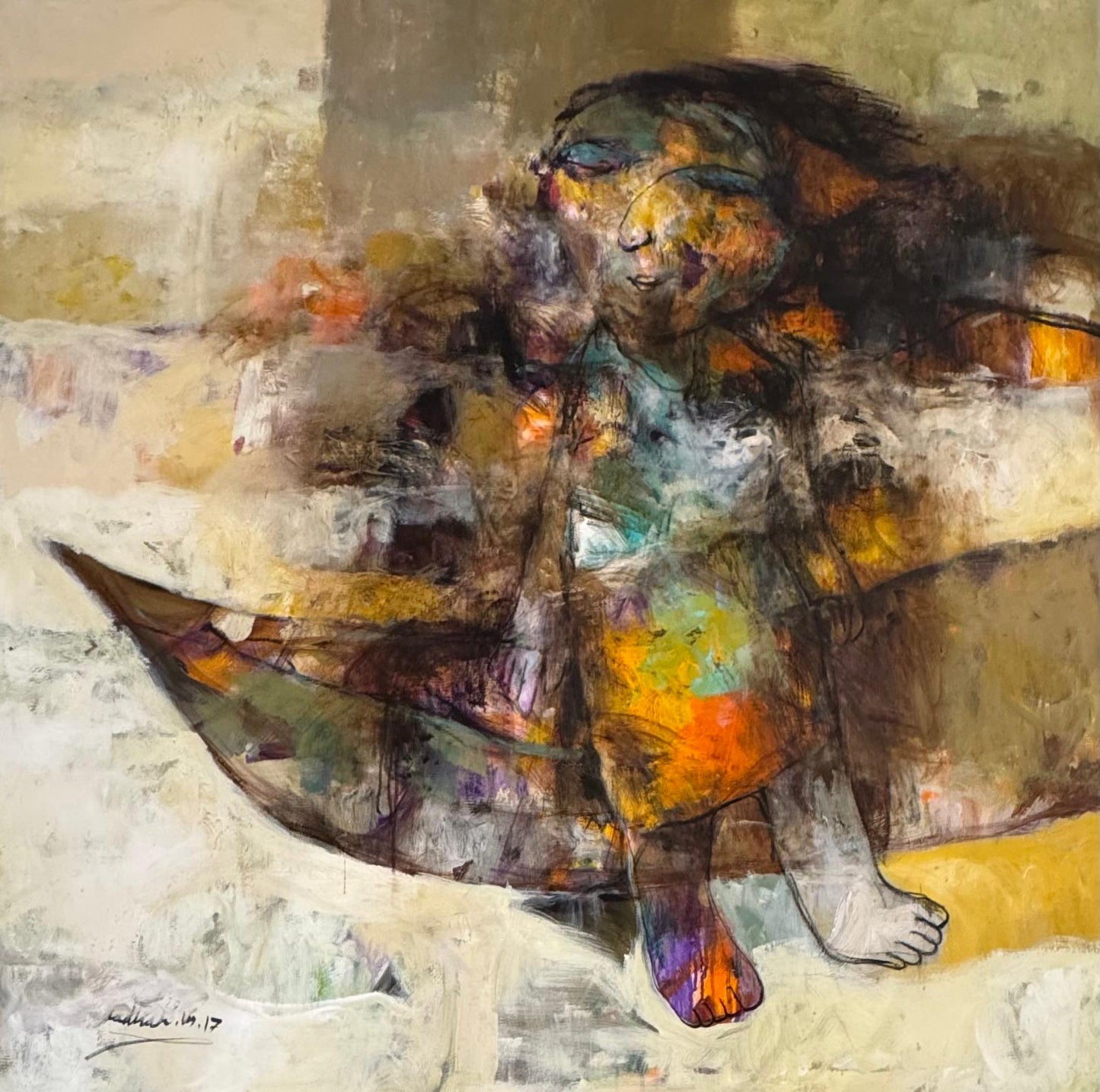 Painting by Wadhah Mahdi 120x120cm - 2017