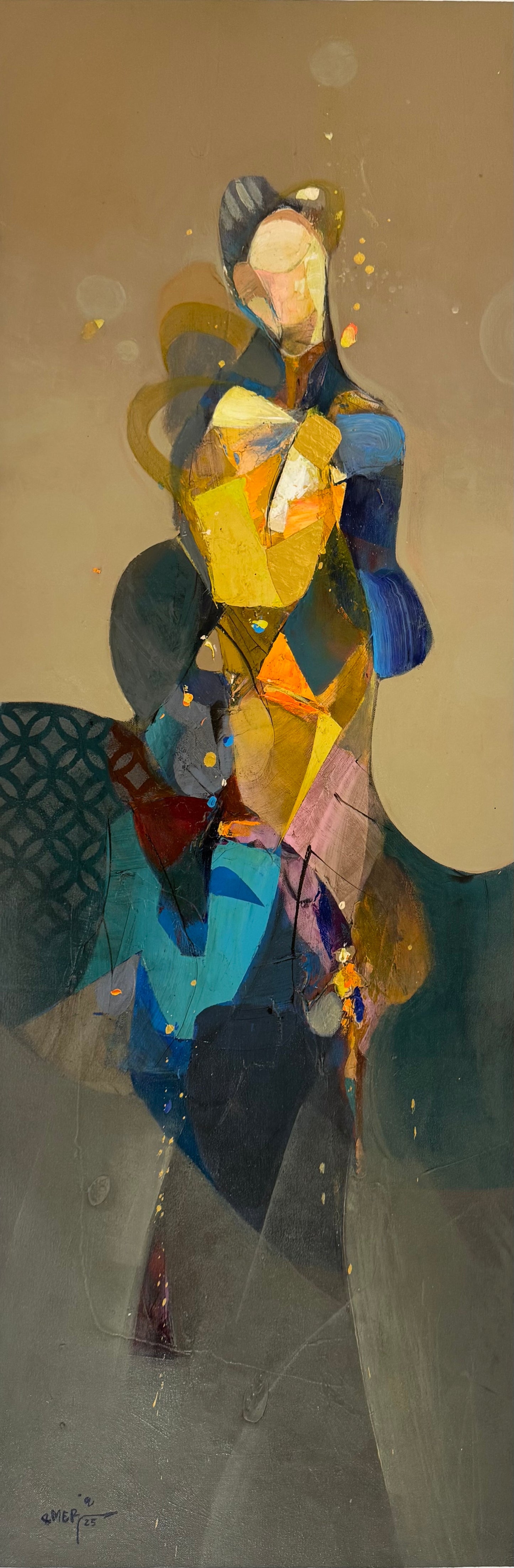 Painting by Amer Ali 120x40cm - 2025