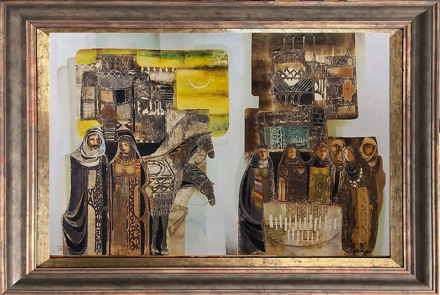 Painting by Salman Abbas 100x150cm - 1985