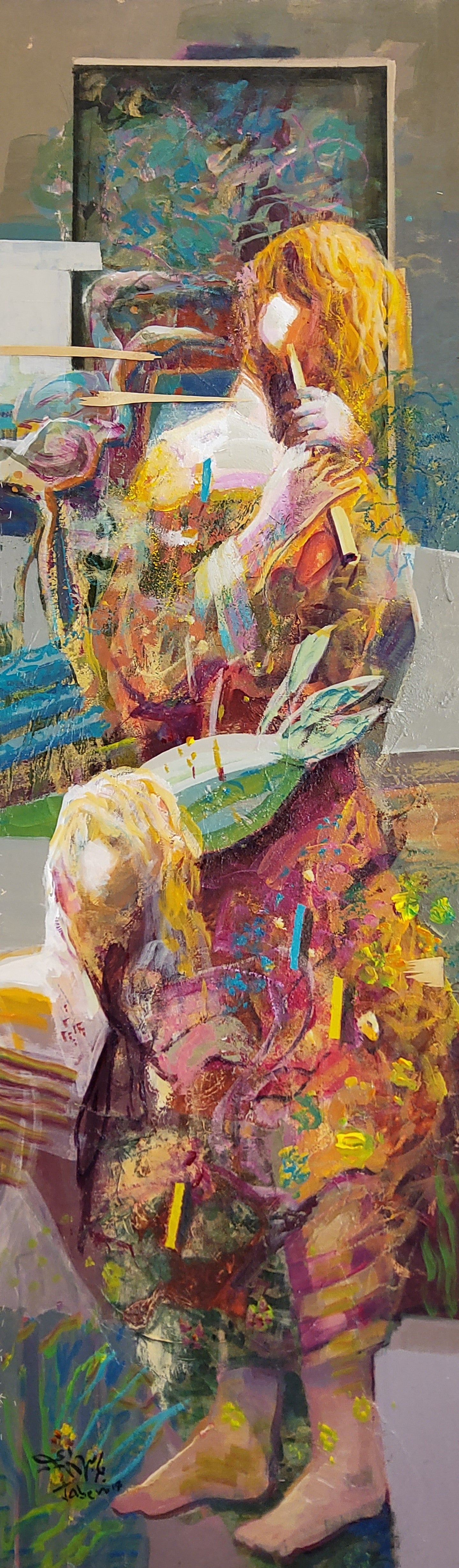 Painting by Jaber Al Sarai 30x100cm