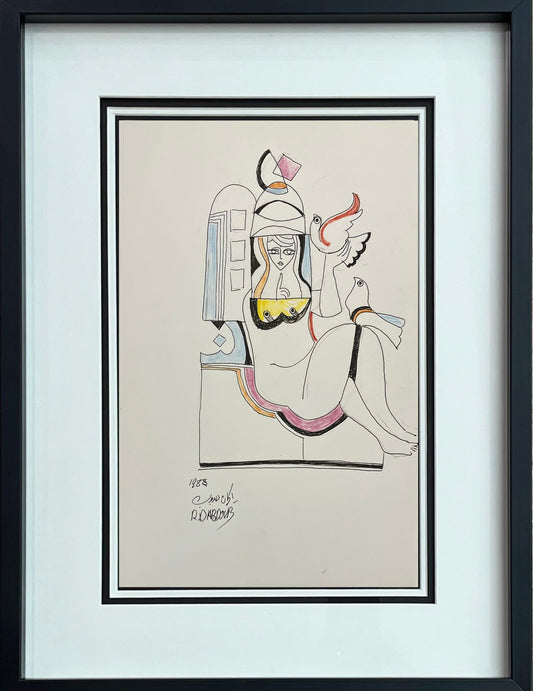 Painting by Rakan Dabdoub 21x33cm - 1988