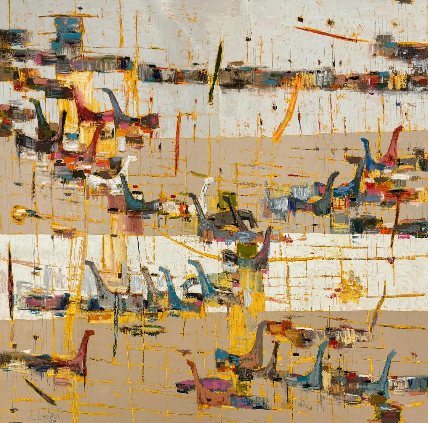 Painting by Ahmed Nassif 100x100cm - 2024