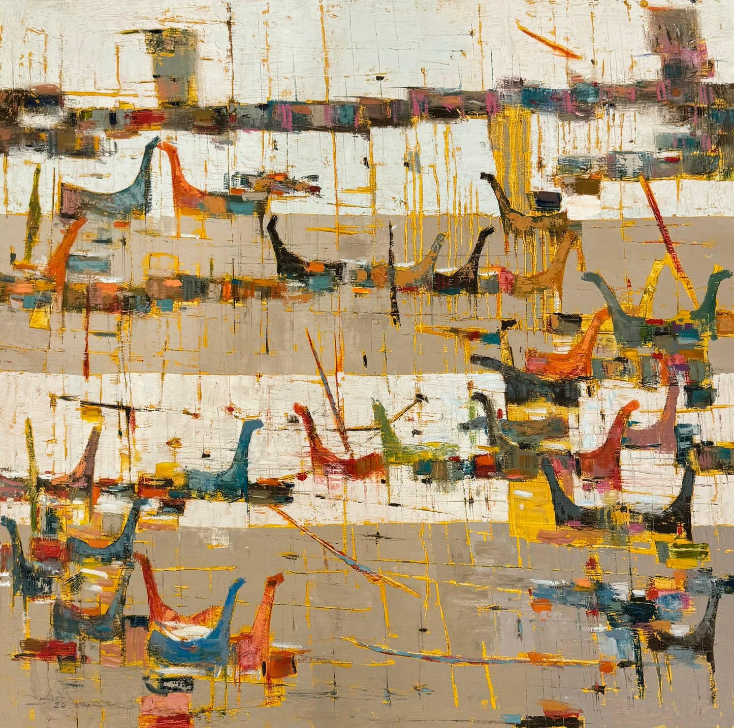 Painting by Ahmed Nassif 100x100cm - 2024