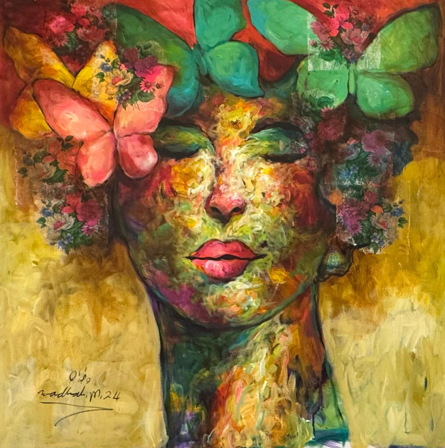 Painting by Wadha Mehdi 100x100cm - 2024