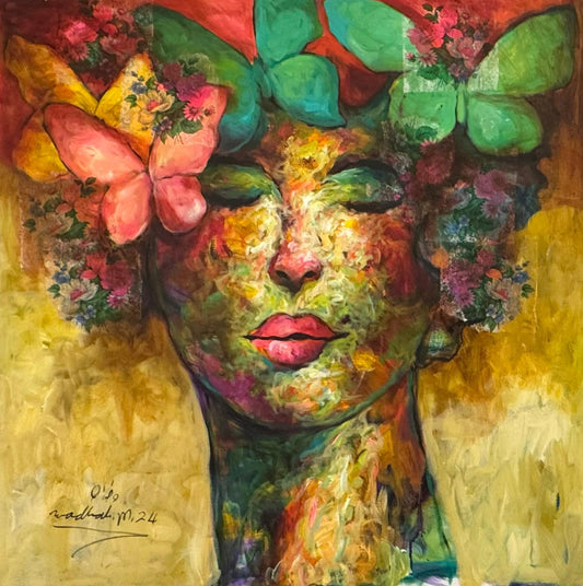 Painting by Wadha Mehdi 100x100cm - 2024