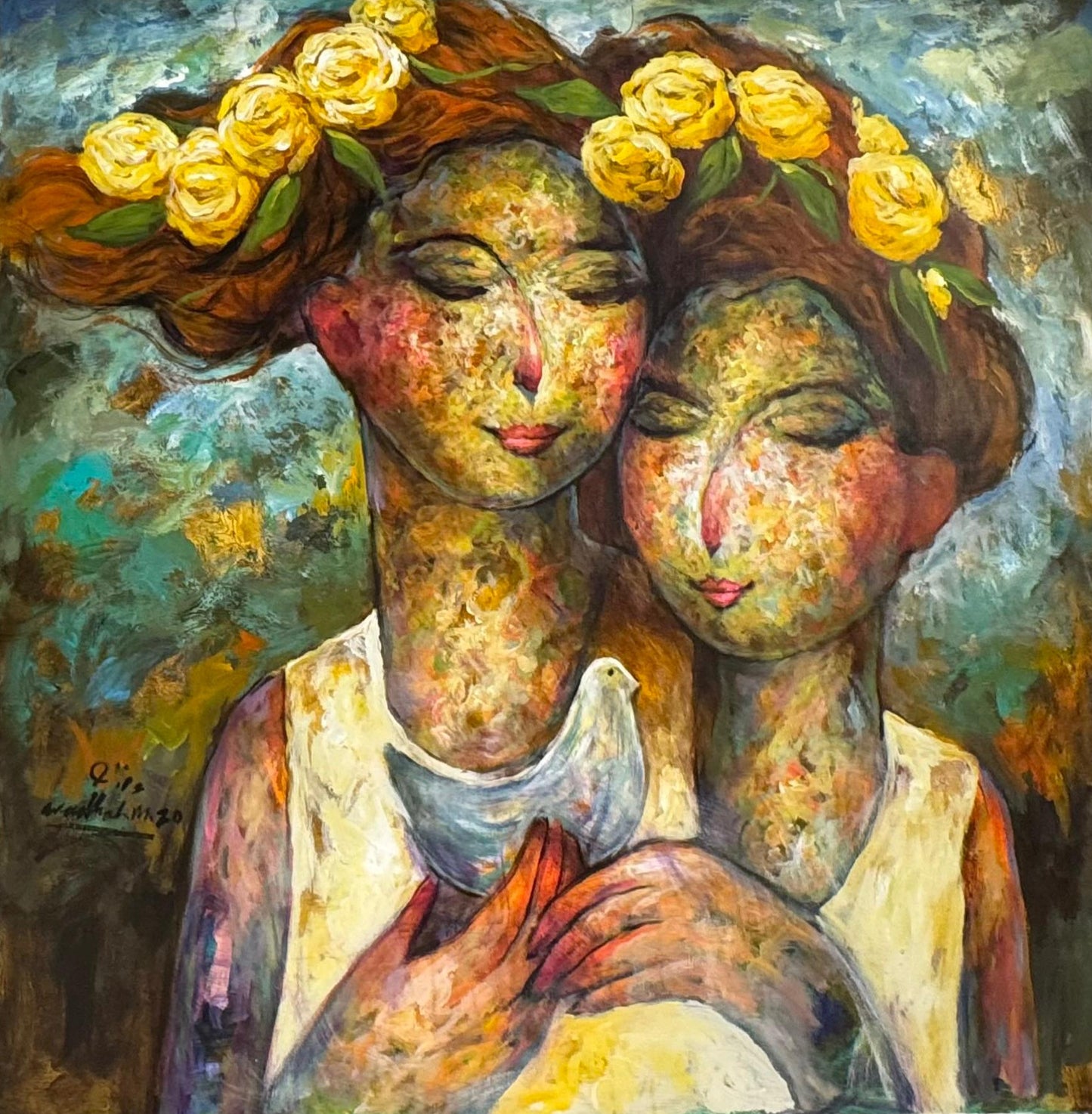 Painting by Wadhah Mahdi 100x100cm -2020