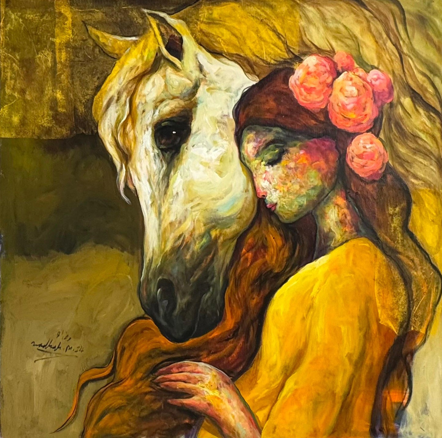Painting by Wadhah Mahdi 100x100cm - 2024