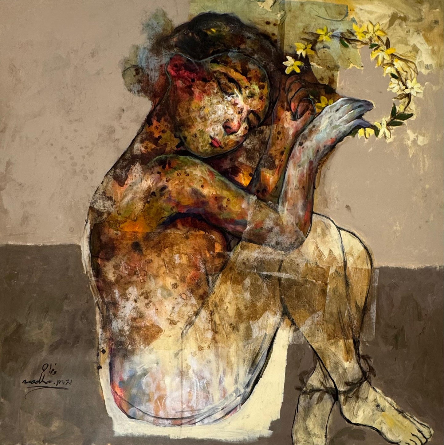 Painting by Wadhah Mahdi 130x130cm - 2021