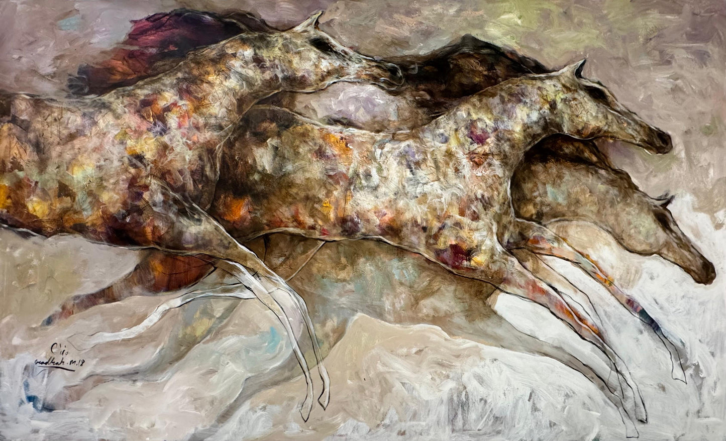 Painting by Wadhah Mahdi 200x120cm - 2018