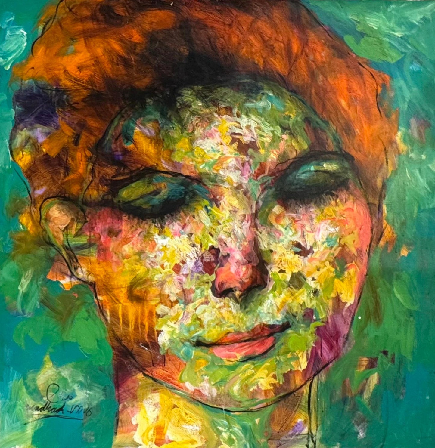 Painting by Wadhah Mahdi 100x100cm - 2016