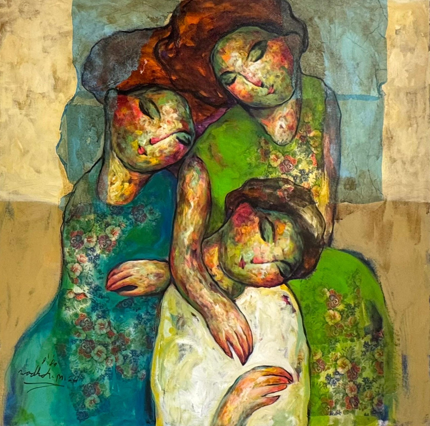 Painting by Wadhah Mahdi 100x100cm - 2024