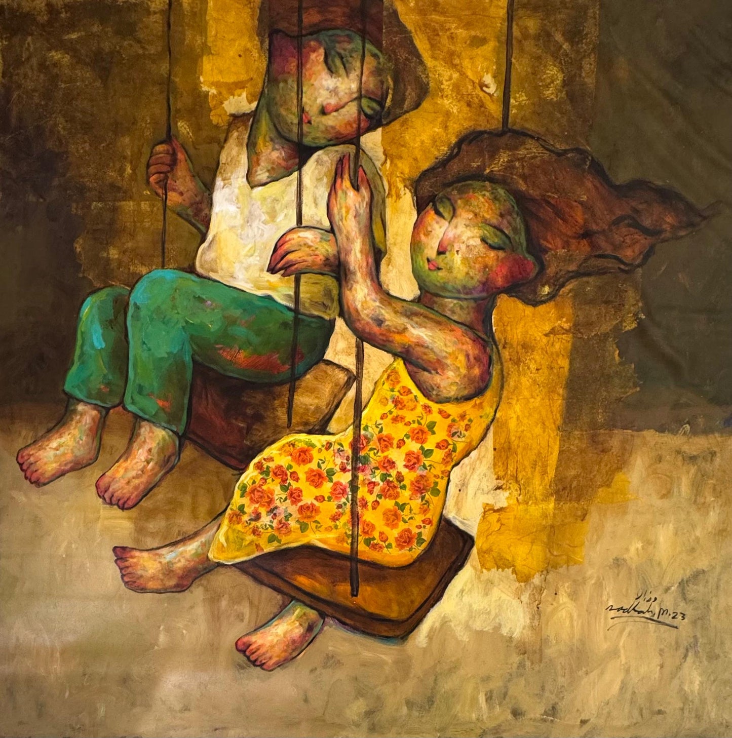 Painting by Wadhah Mahdi 120x120cm - 2023