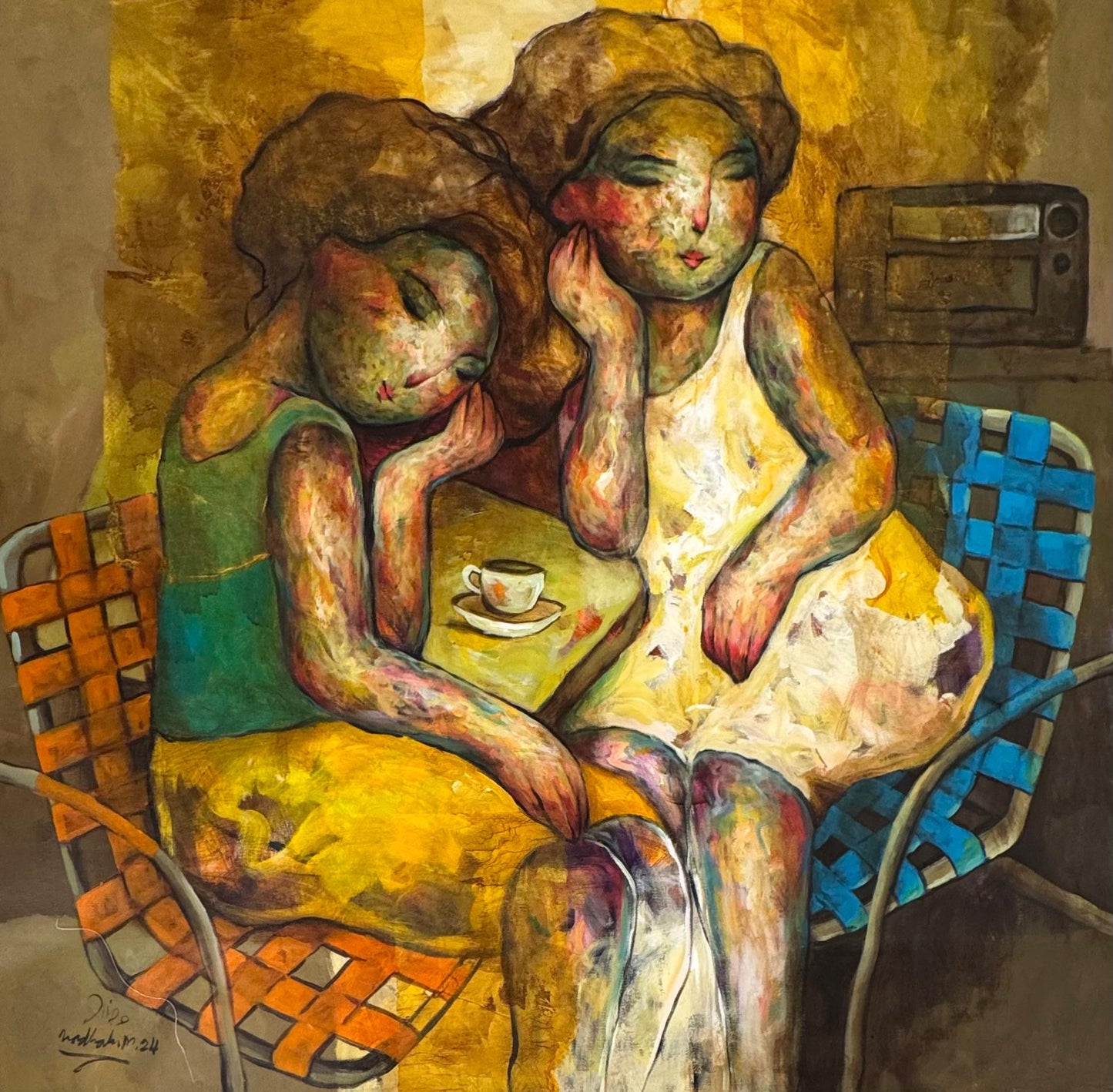 Painting by Wadhah Mahdi 120x120cm - 2024