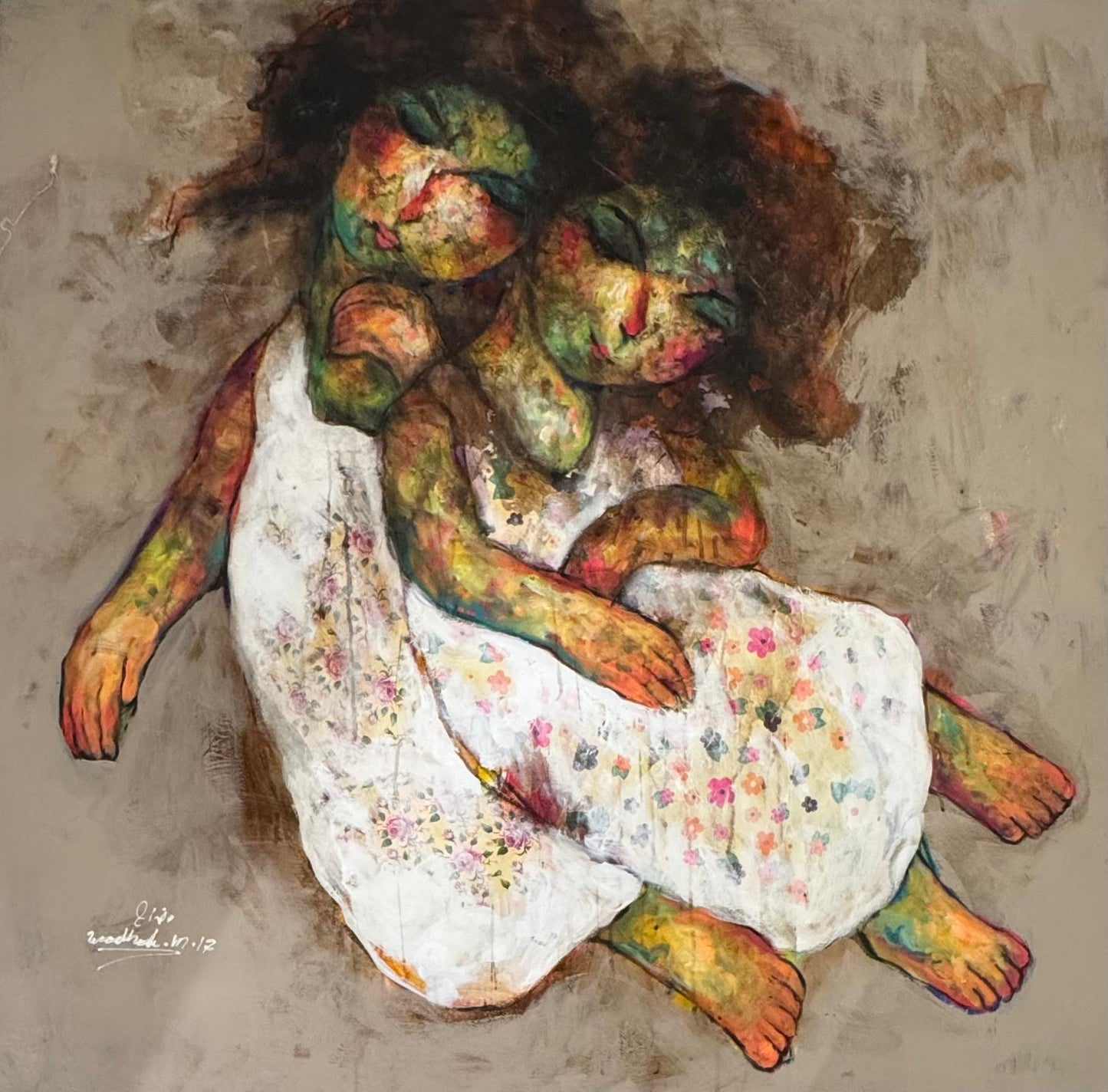 Painting by Wadhah Mahdi 120x120cm - 2017