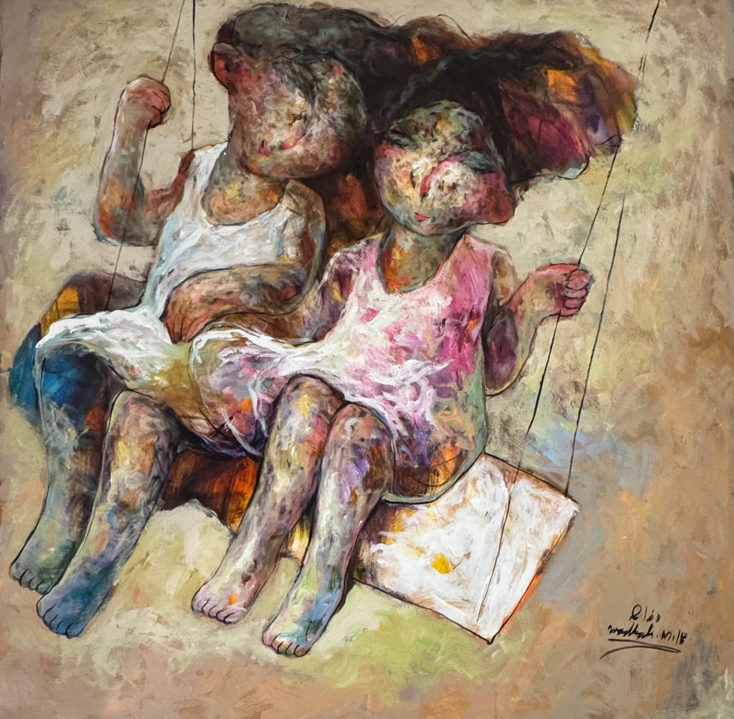 Painting by Wadhah Mahdi 120x120cm - 2018