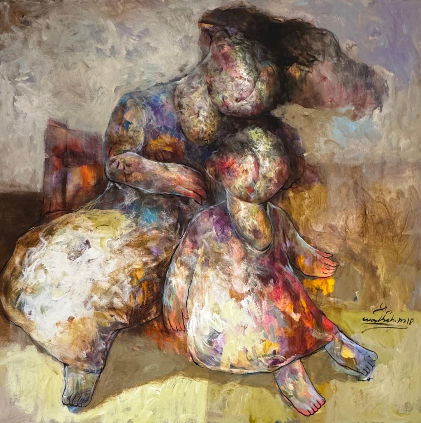Painting by Wadhah Mahdi 120x120cm - 2018