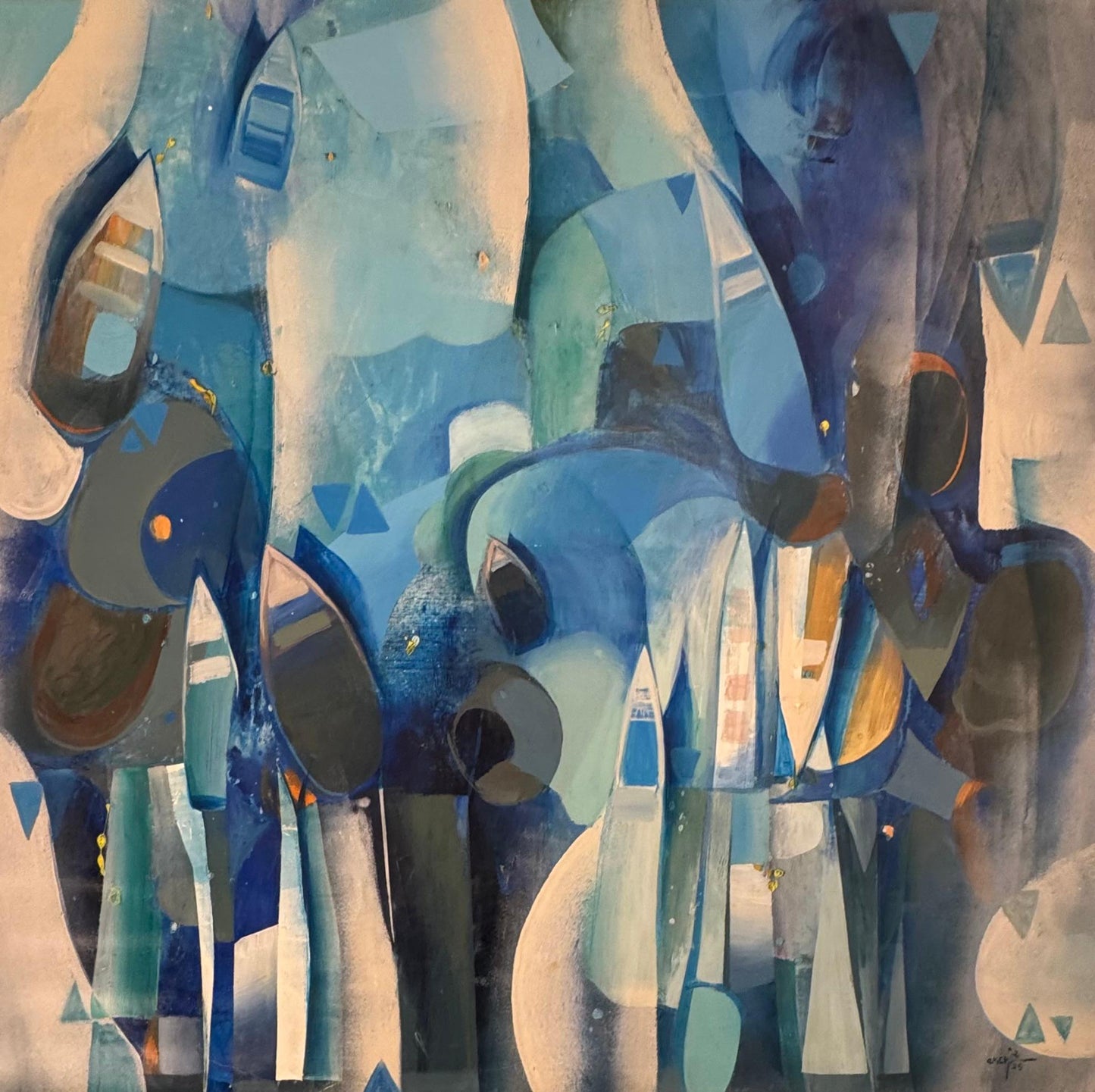 Painting by Amer Ali 100x100cm - 2025