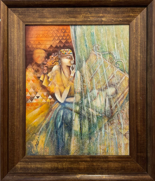 Painting by Betool Al Fekaiki 46x57cm - 1997