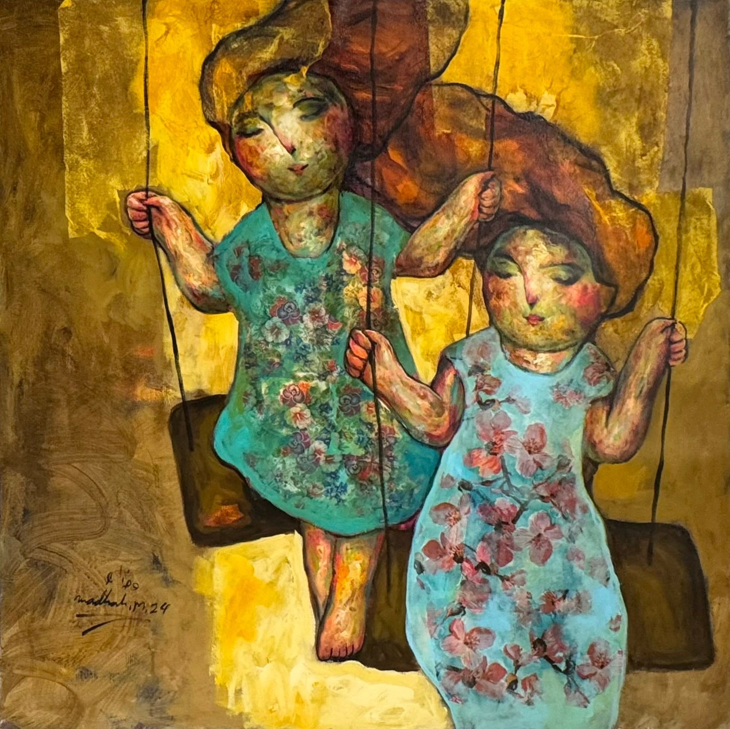 Painting by Wadhah Mahdi 100x100cm - 2024