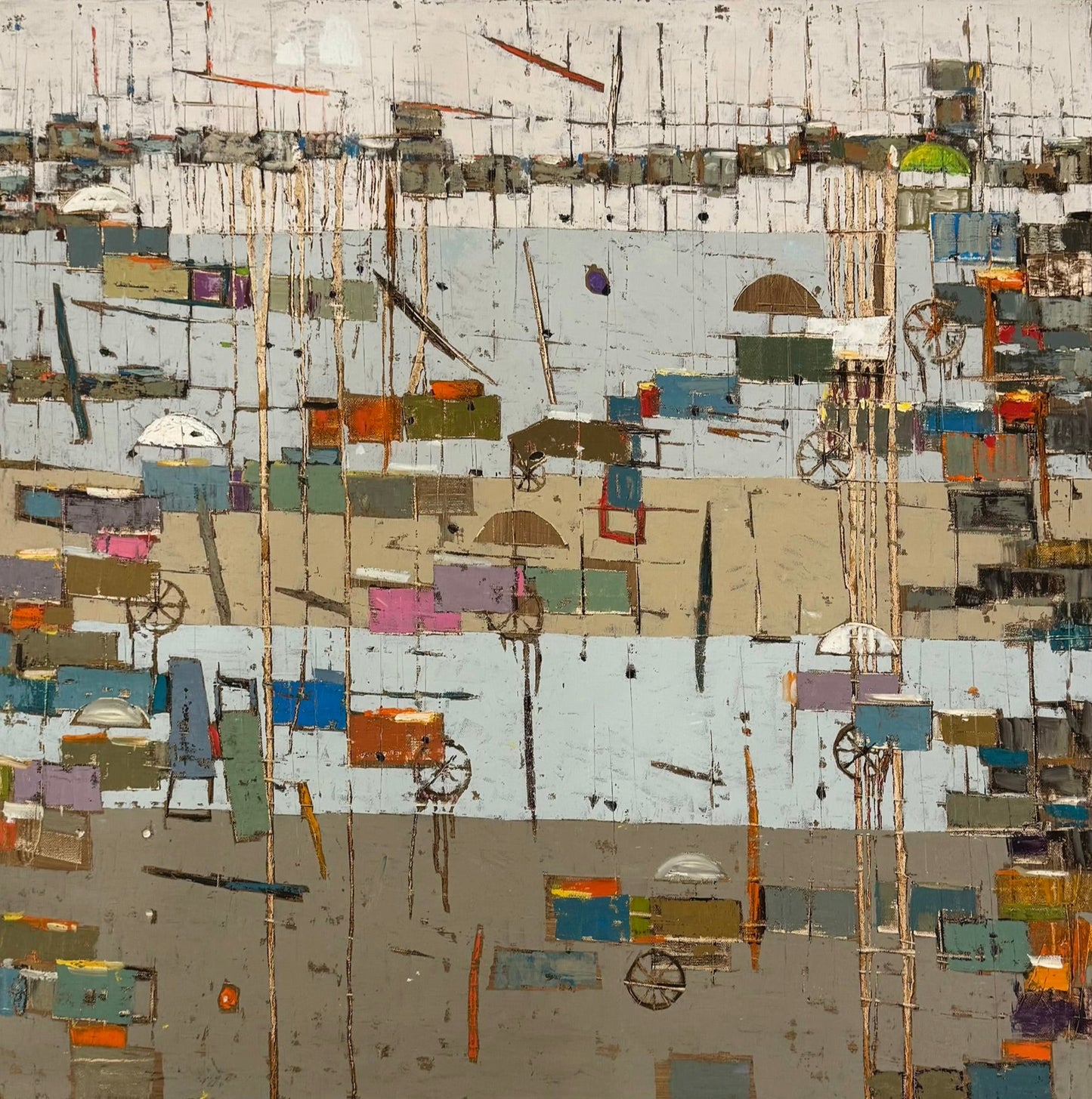 Painting by Ahmed Nassif 100x100cm - 2024