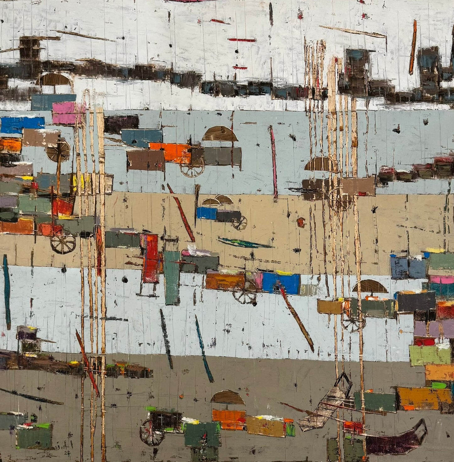 Painting by Ahmed Nassif 100x100cm - 2024