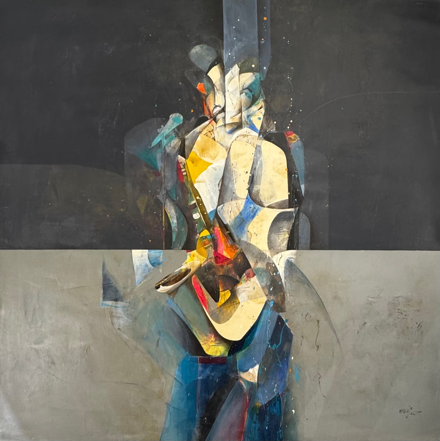 Painting by Amer Ali 120x120cm - 2022