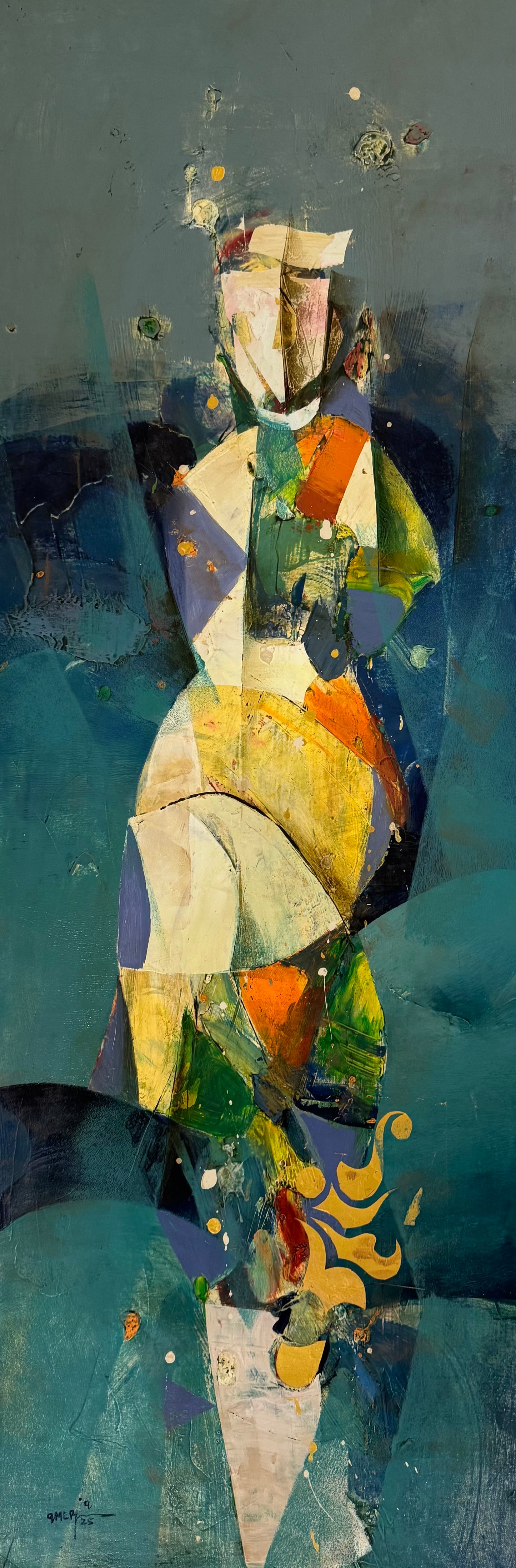 Painting by Amer Ali 120x40cm - 2025