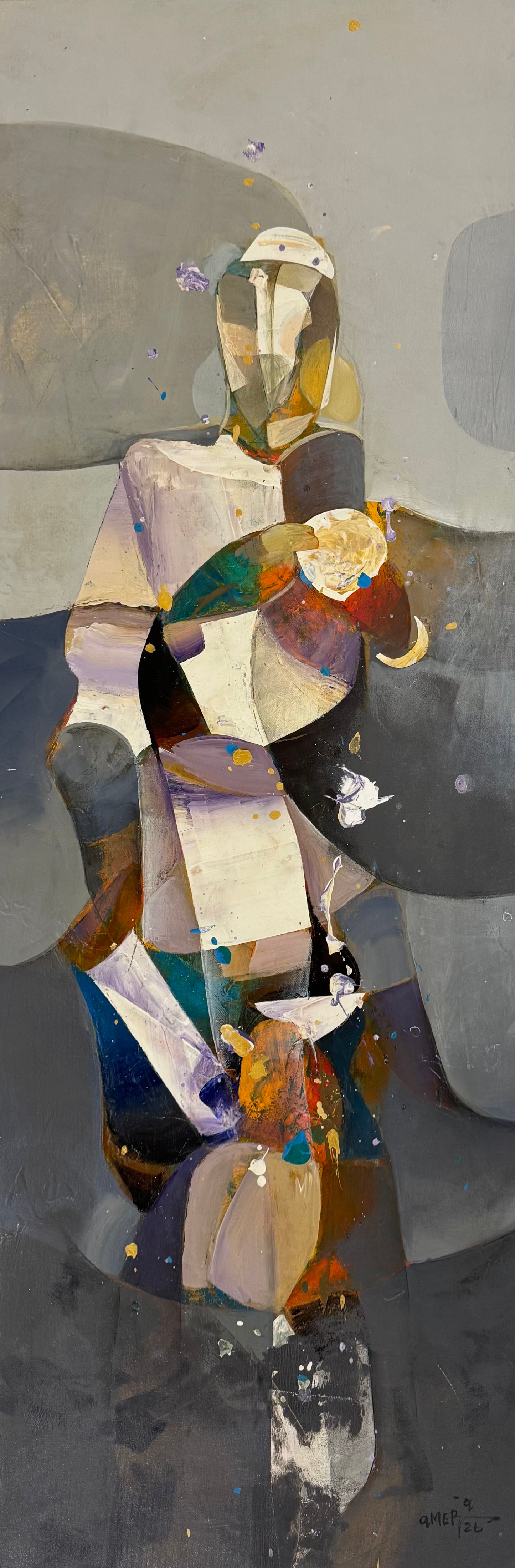 Painting by Amer Ali 120x40cm - 2025