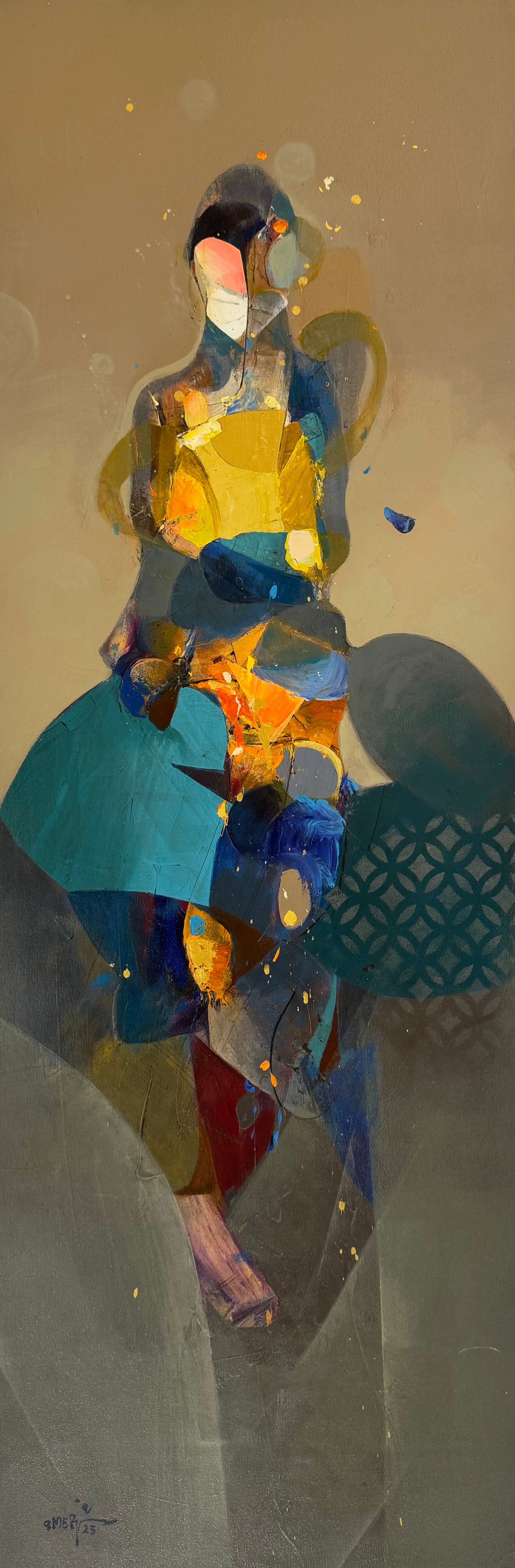 Painting by Amer Ali 120x40cm - 2025