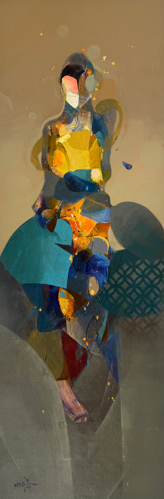 Painting by Amer Ali 120x40cm - 2025