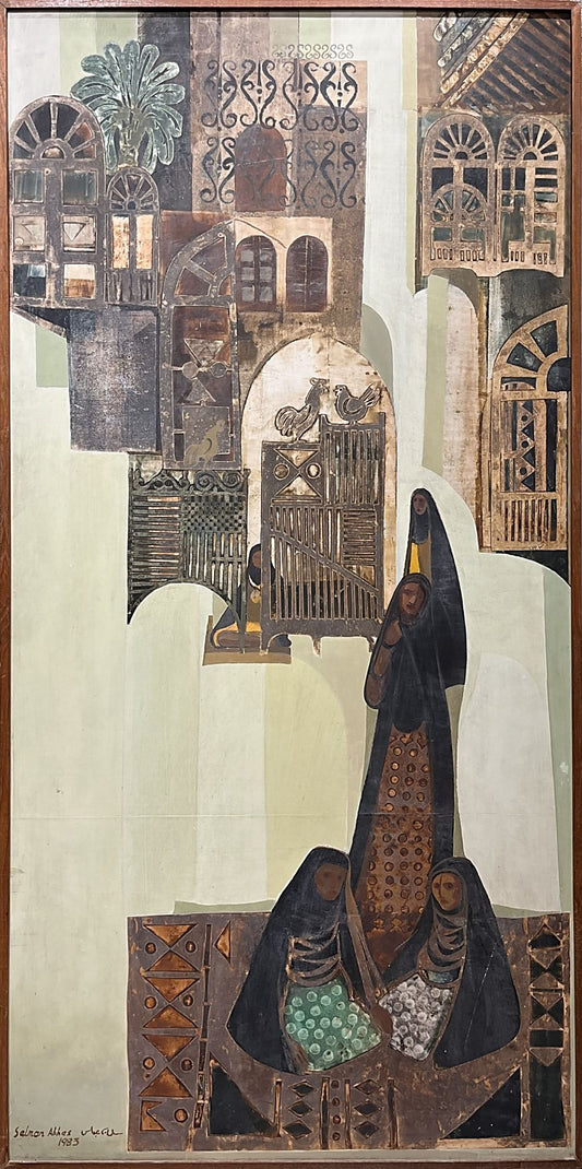 Painting by Salman Abbas 80x160cm - 1983