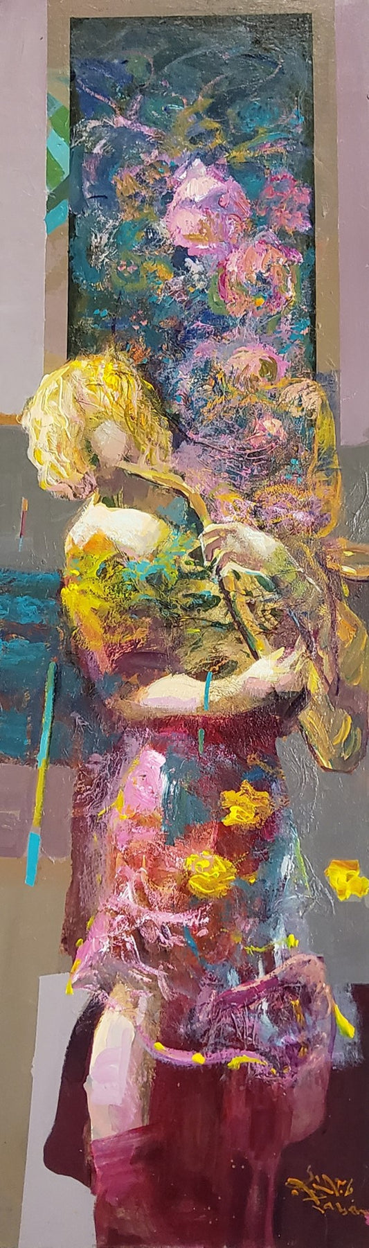 Painting by Jaber Al Sarai 30x100cm