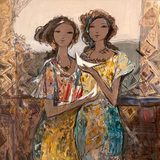 Painting by Rajiha Al Qudsi 70x70cm - 2022