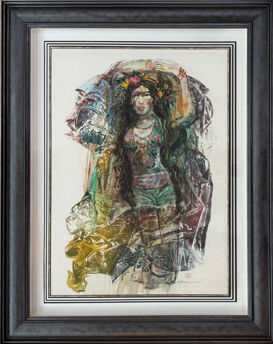 Painting by Nazir Nabaa 50x70cm - 1990