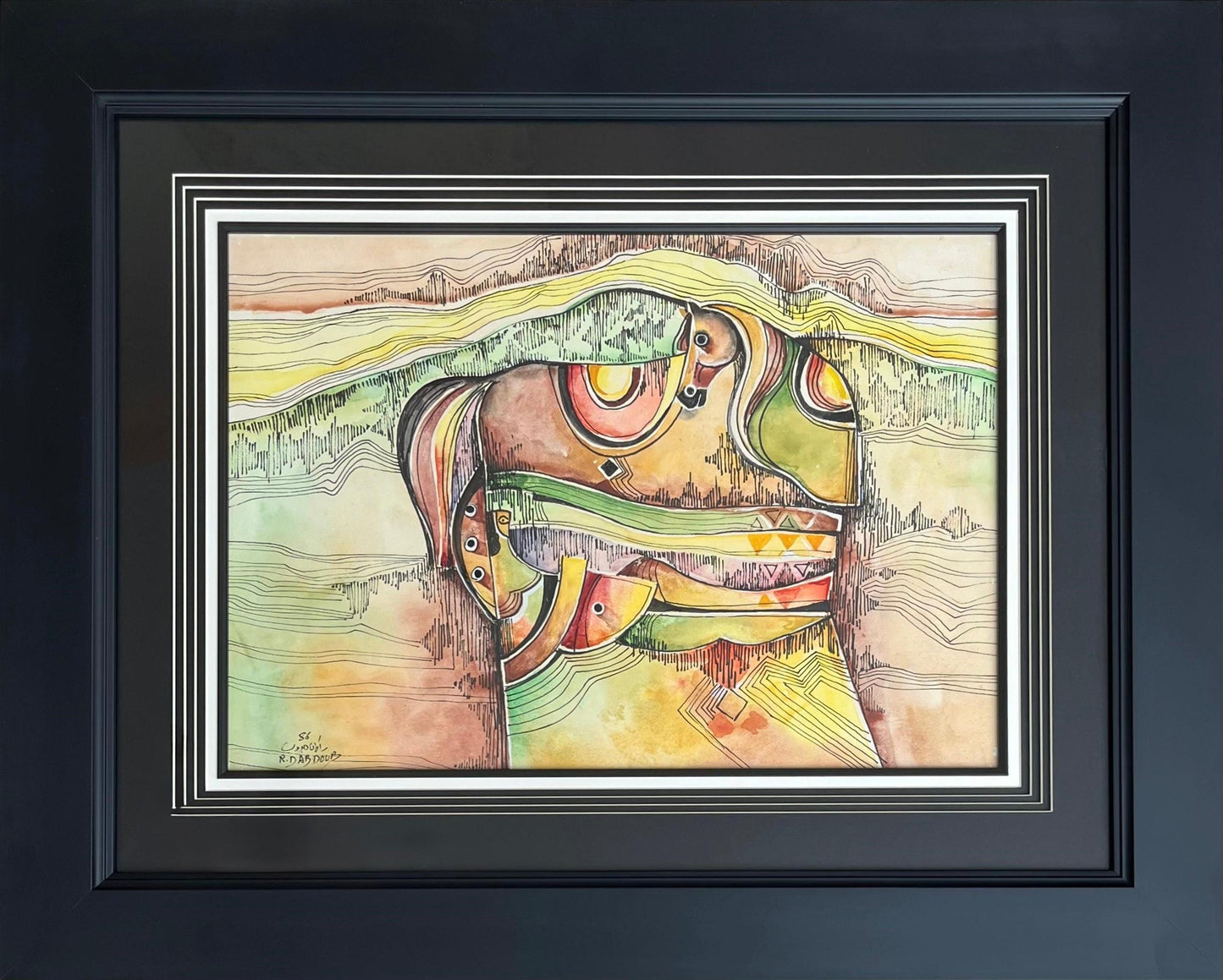 Painting by Rakan Dabdoub 53x37cm - 1986